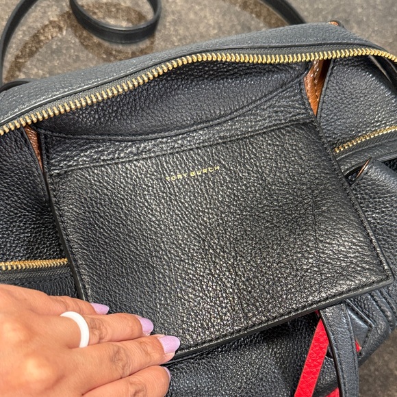 Tory Burch Perry Small Satchel Crossbody Shoulder Leather Bag‎ Black - Picture 6 of 11